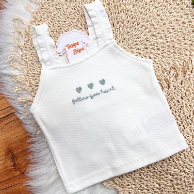 Conj. Regata Follow You Heart e Short - Off White e Verde